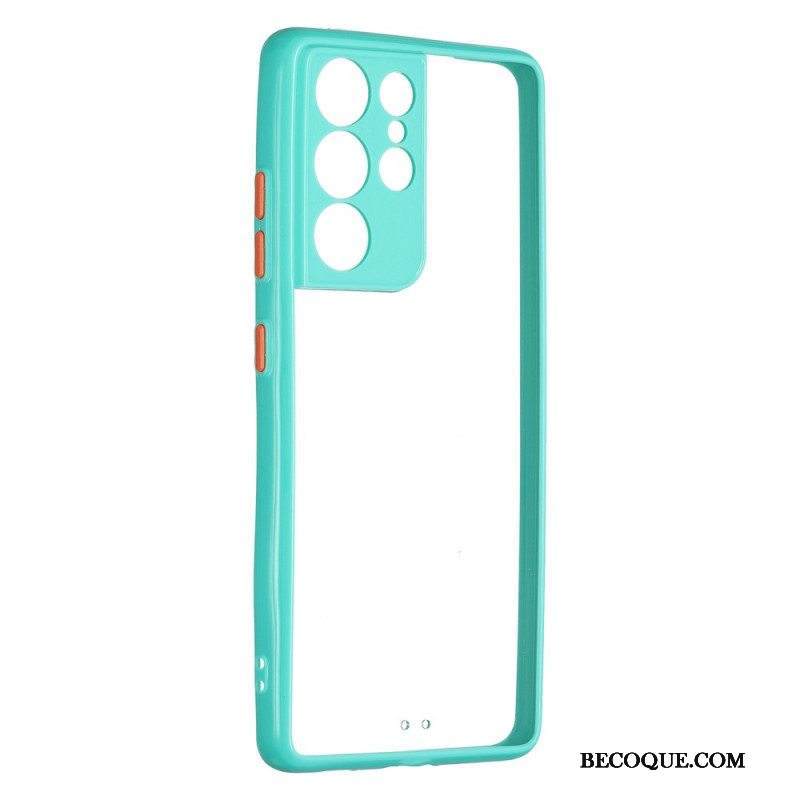 Case Samsung Galaxy S21 Ultra 5G Saumaton Värikäs Ääriviiva