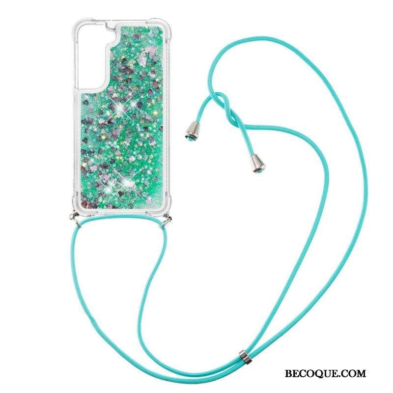 Case Samsung Galaxy S22 5G Paljetteja Kiristysnyörillä