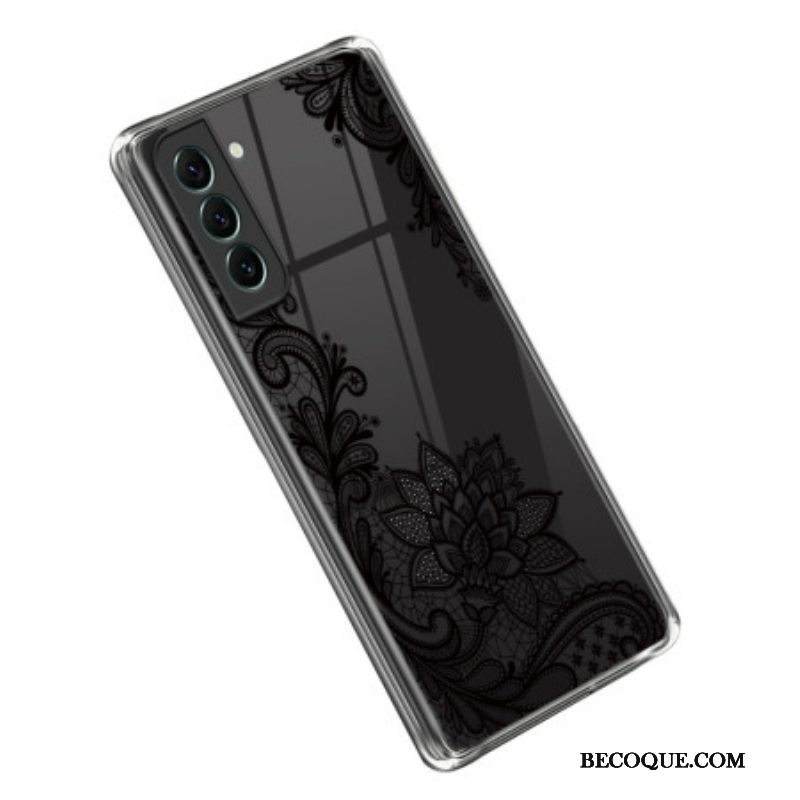 Case Samsung Galaxy S23 5G Läpinäkyvä Musta Pitsi