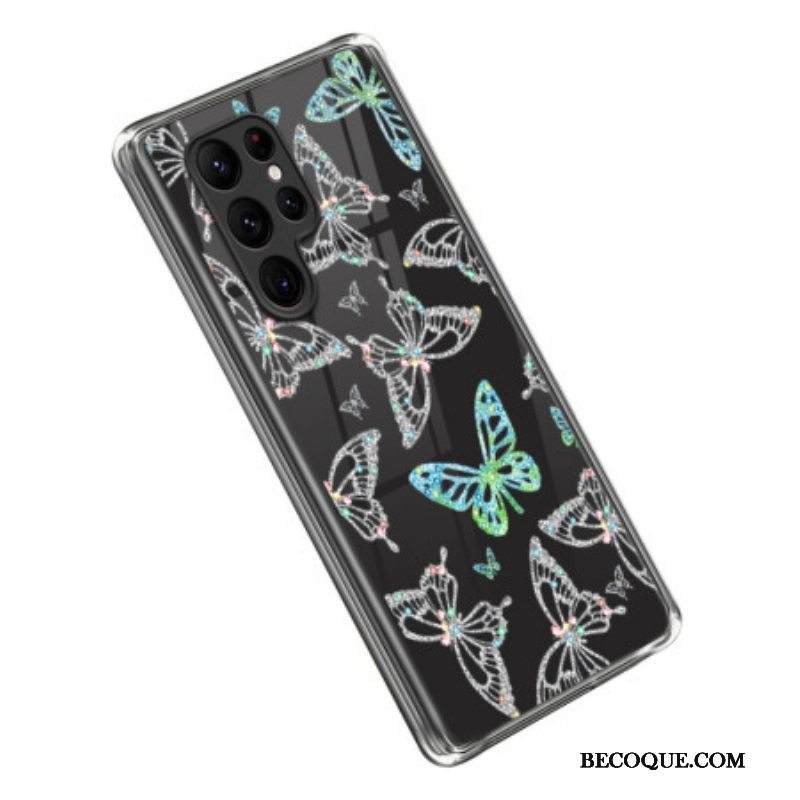 Case Samsung Galaxy S23 Ultra 5G Saumattomat Perhoset