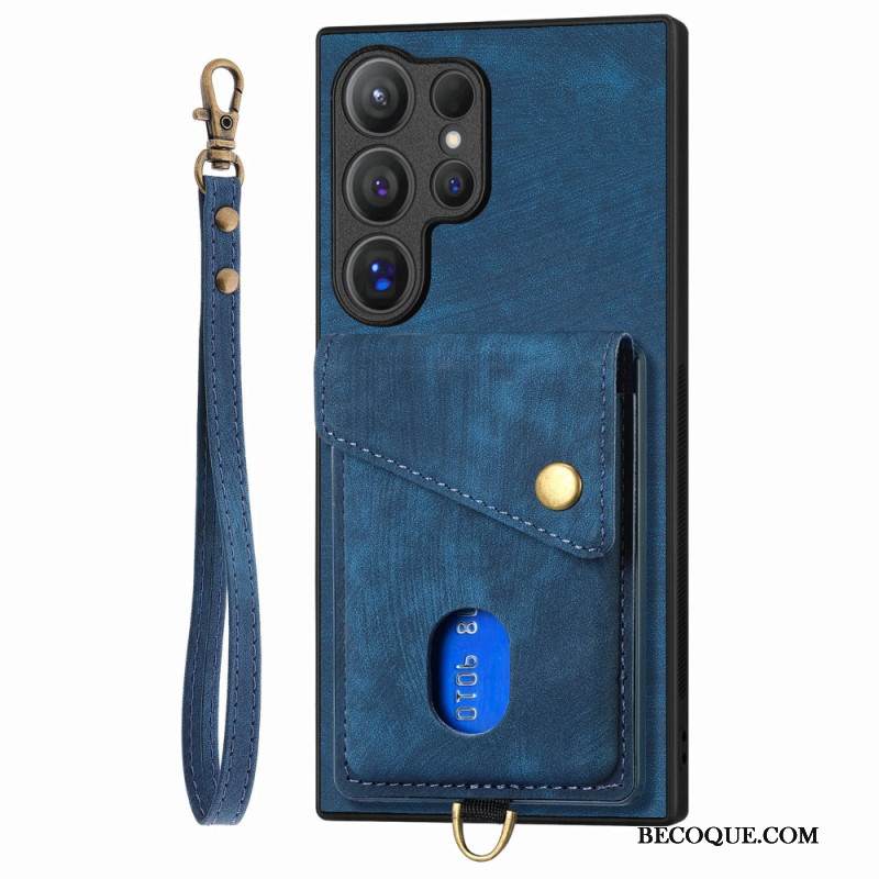 Case Samsung Galaxy S25 Ultra 5g Puhelinkuoret Mokkanahkakuvio Korttitaskulla Ja Jalusta