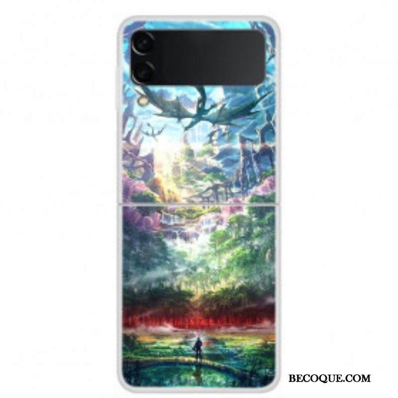 Case Samsung Galaxy Z Flip 3 5G Kotelot Flip Lohikäärme