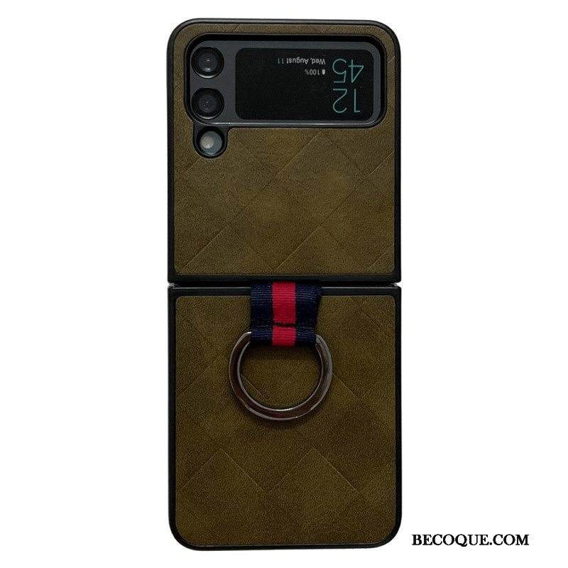 Case Samsung Galaxy Z Flip 4 Kotelot Flip Punottu Sormuksella