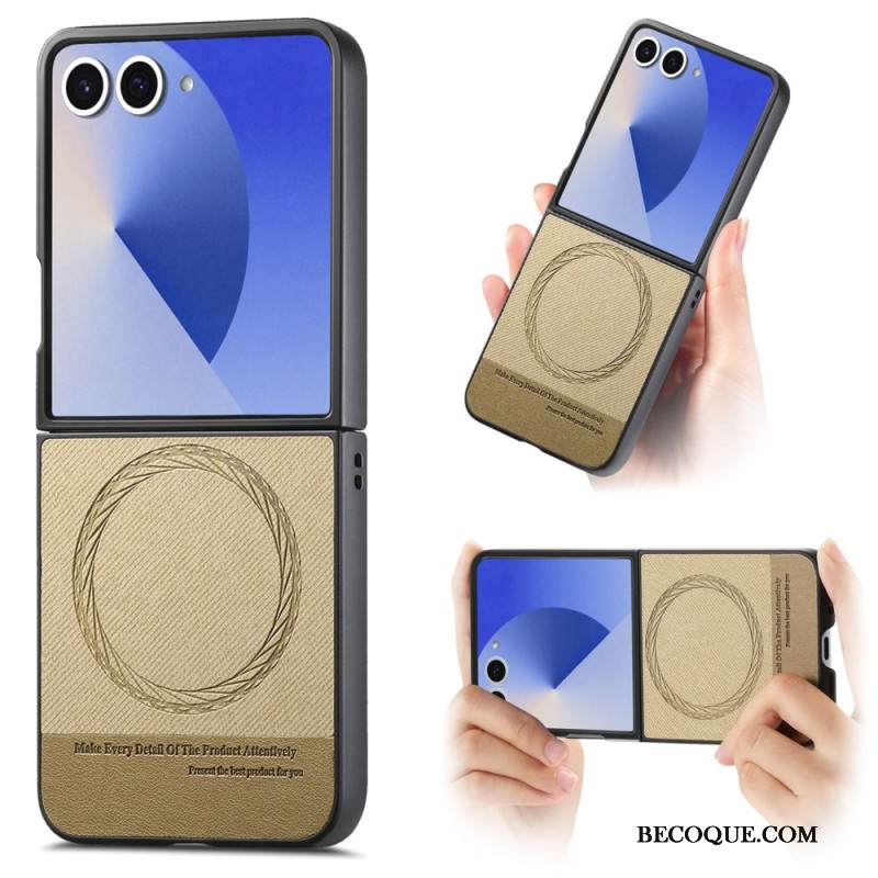 Case Samsung Galaxy Z Flip 7 Puhelinkuoret Magsafe-yhteensopiva Farkkuteksturoitu Nahka