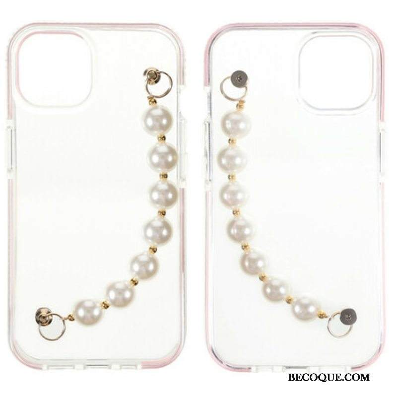 Case iPhone 13 Mini Silikoni Rannekorun Helmiä