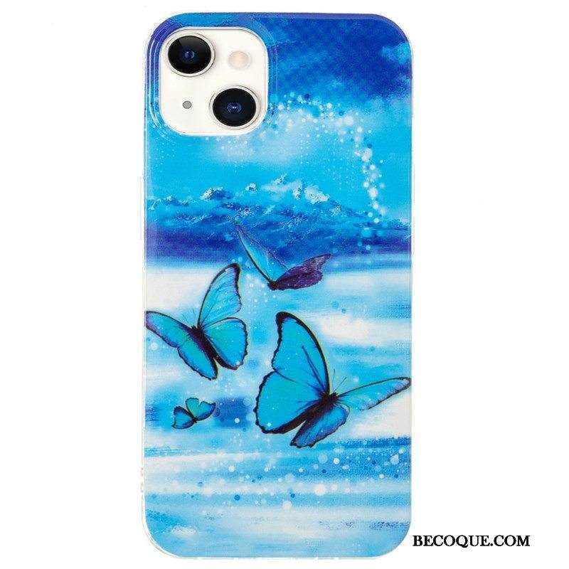 Case iPhone 15 Plus Fluoresoivat Perhoset