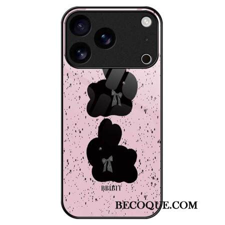 Case iPhone 17 Pro Max Puhelinkuoret Karkaistusta Lasista Valmistettu Vaaleanpunainen Ja Musta Kuvio