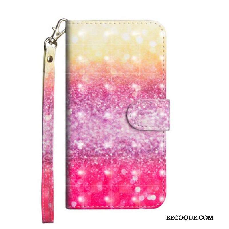 Flip Case Samsung Galaxy A42 5G Magenta Glitter Gradientti