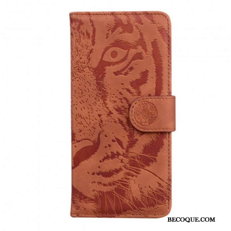 Flip Case Samsung Galaxy A52 4G / A52 5G / A52s 5G Tiger-kasvoprintti