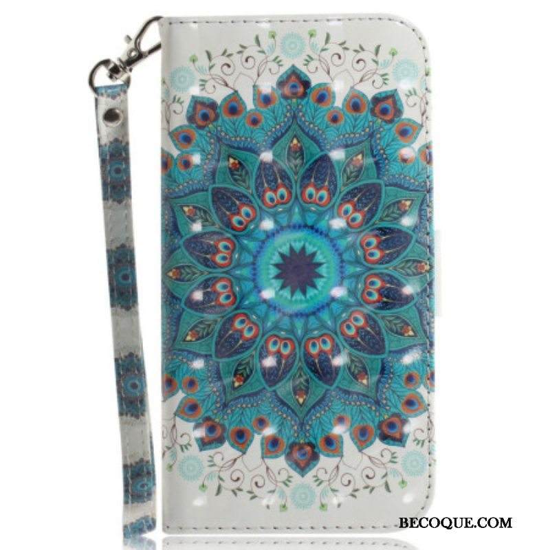 Flip Case Samsung Galaxy M13 Mandala Kaulanauhalla