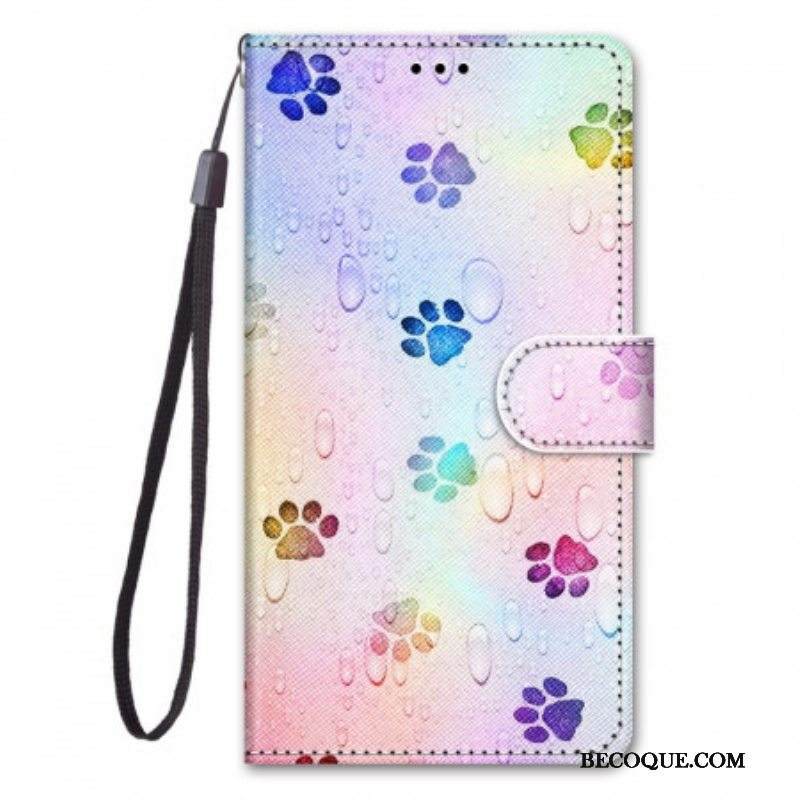 Flip Case Samsung Galaxy M53 5G Kissan Jäljet