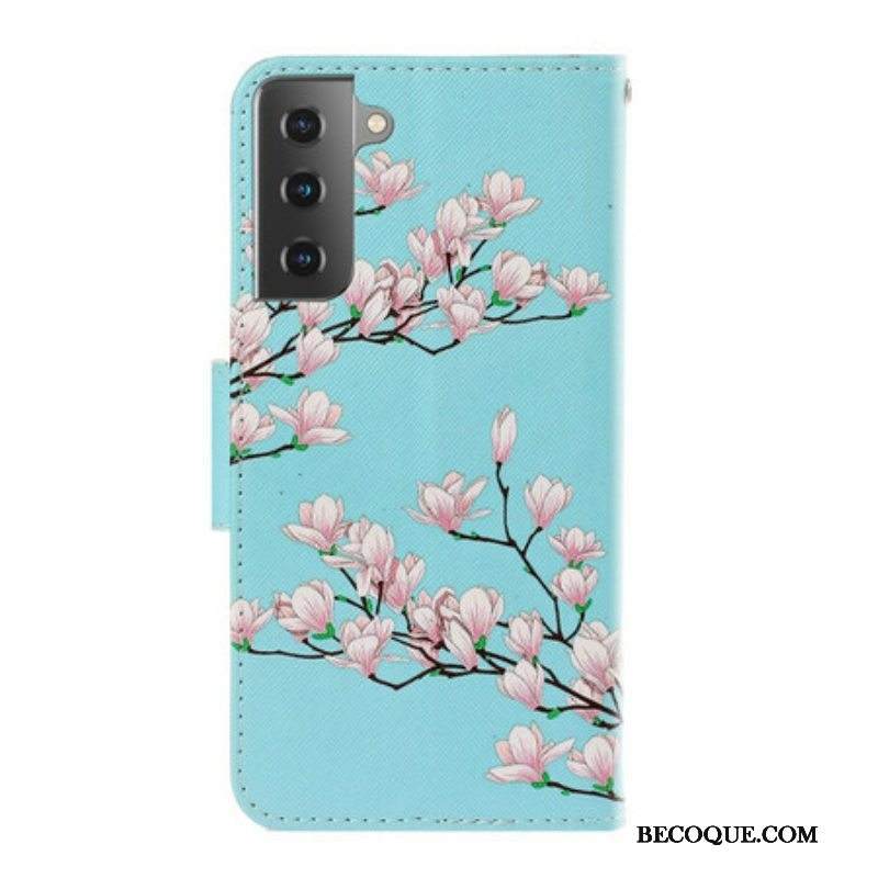 Flip Case Samsung Galaxy S21 Plus 5G Suojaketju Kuori Strappy Pensas