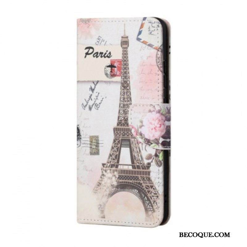 Flip Case Samsung Galaxy S22 Plus 5G Retro Eiffel-torni