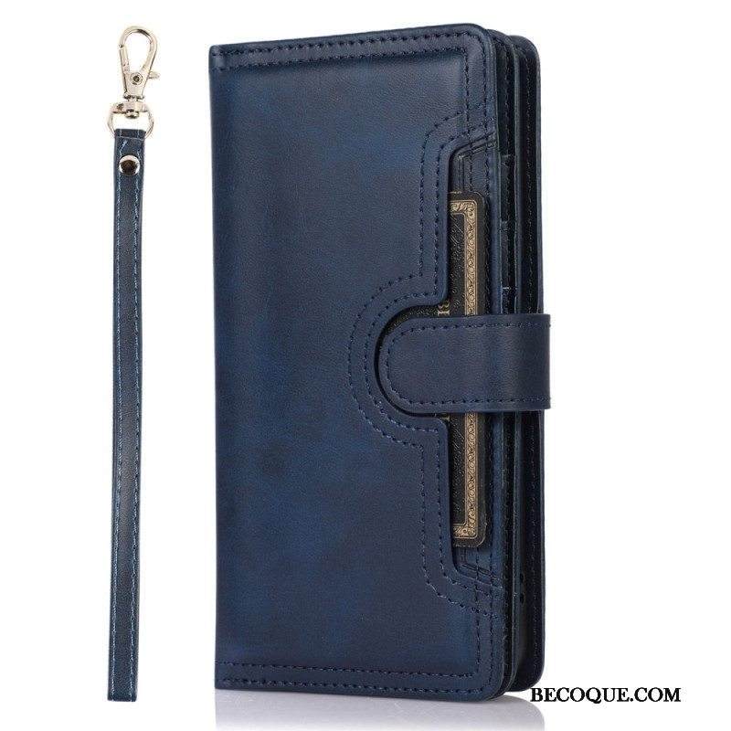 Flip Case Samsung Galaxy S23 5G Monikortti Ja Etutasku