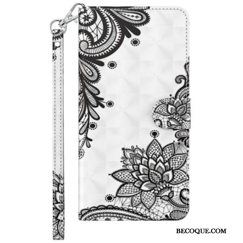 Flip Case Samsung Galaxy S23 Plus 5G Suojaketju Kuori Strappy Pitsi