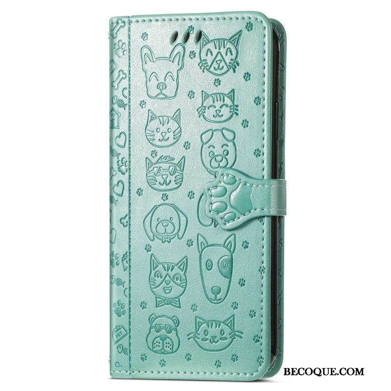 Flip Case Xiaomi 12 Lite Animoidut Eläimet