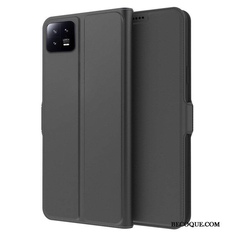 Flip Case Xiaomi 13 Ohut Nahkaefekti