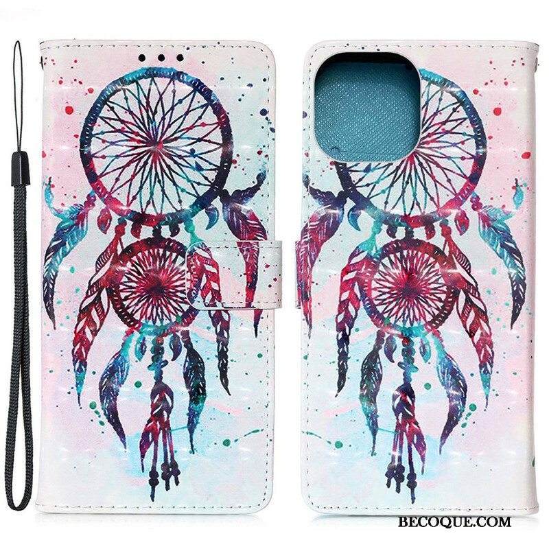 Flip Case iPhone 13 Mini Akvarelli Unelmien Sieppaaja