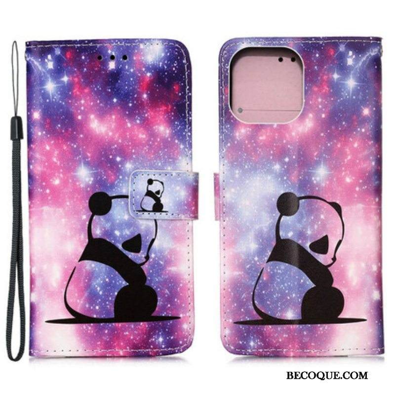 Flip Case iPhone 13 Mini Panda Galaxy