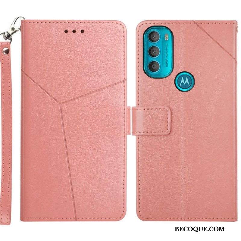 Kotelot Moto G71 5G Tyylikäs Nahkainen Geo Y -design