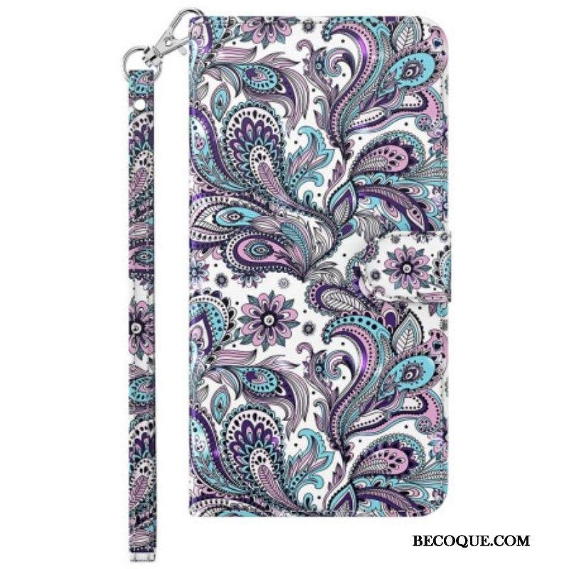 Kotelot Moto G73 5G Suojaketju Kuori Strappy Paisley -kuvio