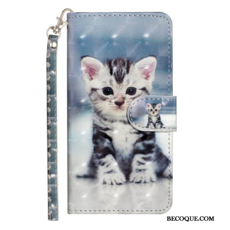 Kotelot Samsung Galaxy A14 / A14 5G Suojaketju Kuori Strappy Kitten