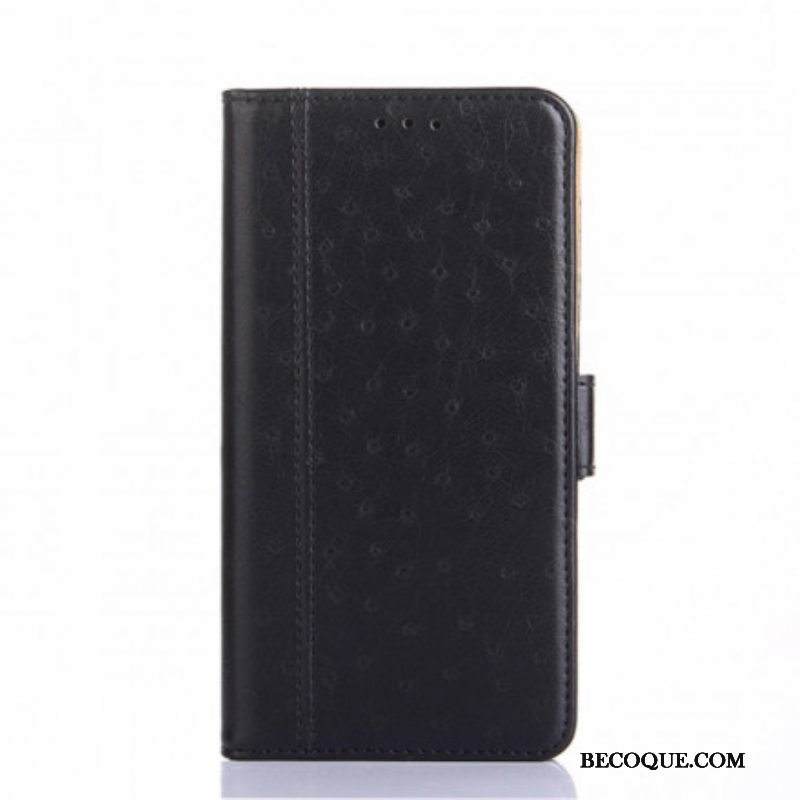 Kotelot Samsung Galaxy A52 4G / A52 5G / A52s 5G Kaksivärinen Strutsin Ihon Rakenne