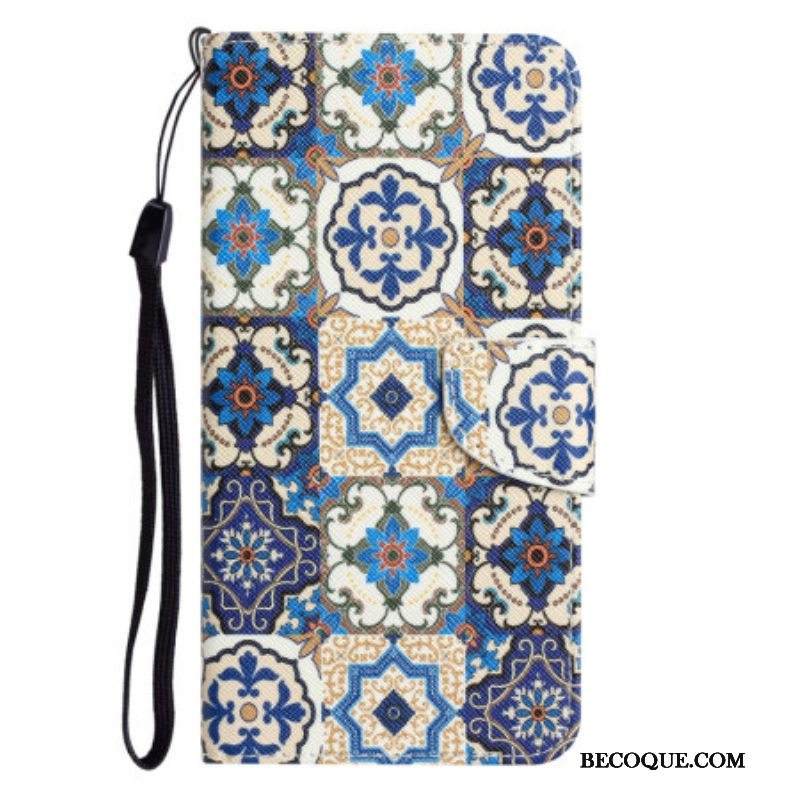 Kotelot Samsung Galaxy A54 5G Suojaketju Kuori Strappy Patchwork