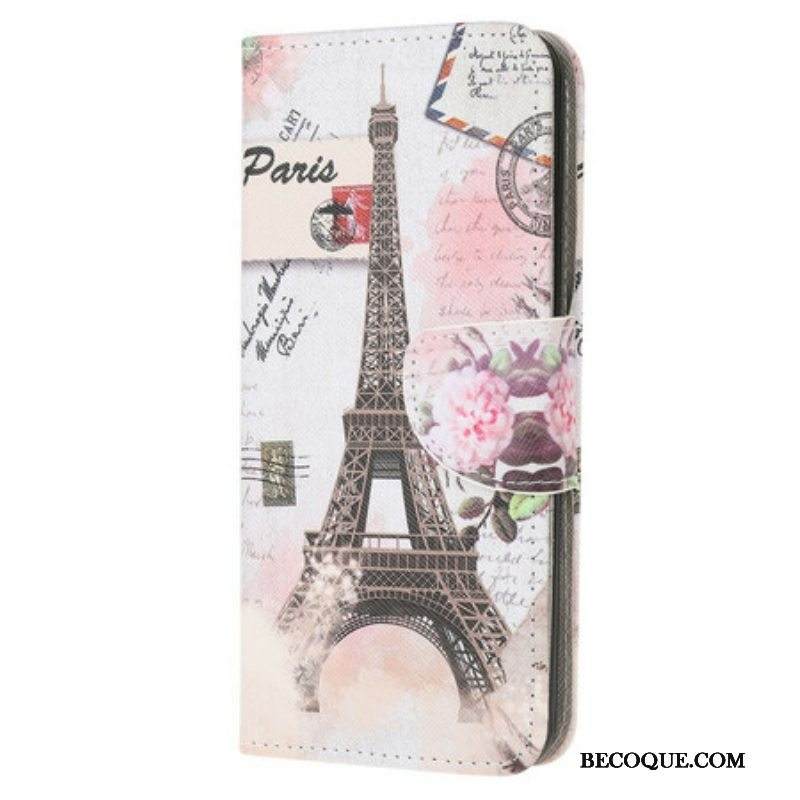 Kotelot Samsung Galaxy M12 / A12 Retro Eiffel-torni