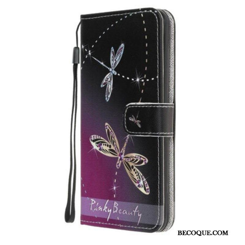 Kotelot Samsung Galaxy M12 / A12 Suojaketju Kuori Strappy Dragonflies