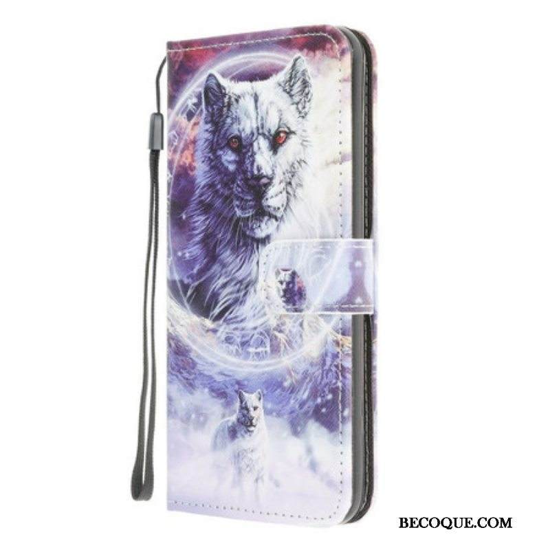 Kotelot Samsung Galaxy M12 / A12 Susi Talvella Kaulanauhan Kanssa