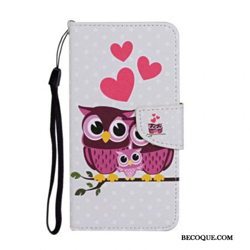 Kotelot Samsung Galaxy S22 Ultra 5G Pöllöperhe Kaulanauhan Kanssa