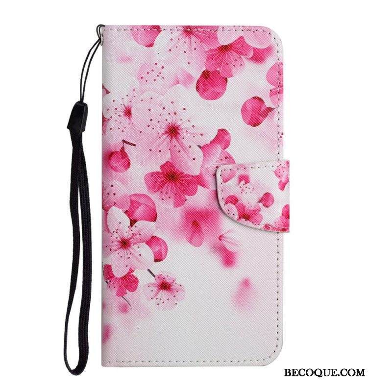 Kotelot Samsung Galaxy S22 Ultra 5G Suojaketju Kuori Kukkiva Oksa Hihnalla