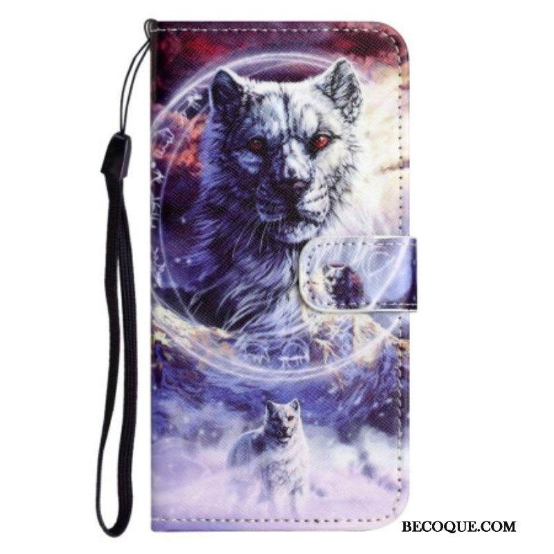 Kotelot Samsung Galaxy S23 5G Suojaketju Kuori Lanyard Wolf