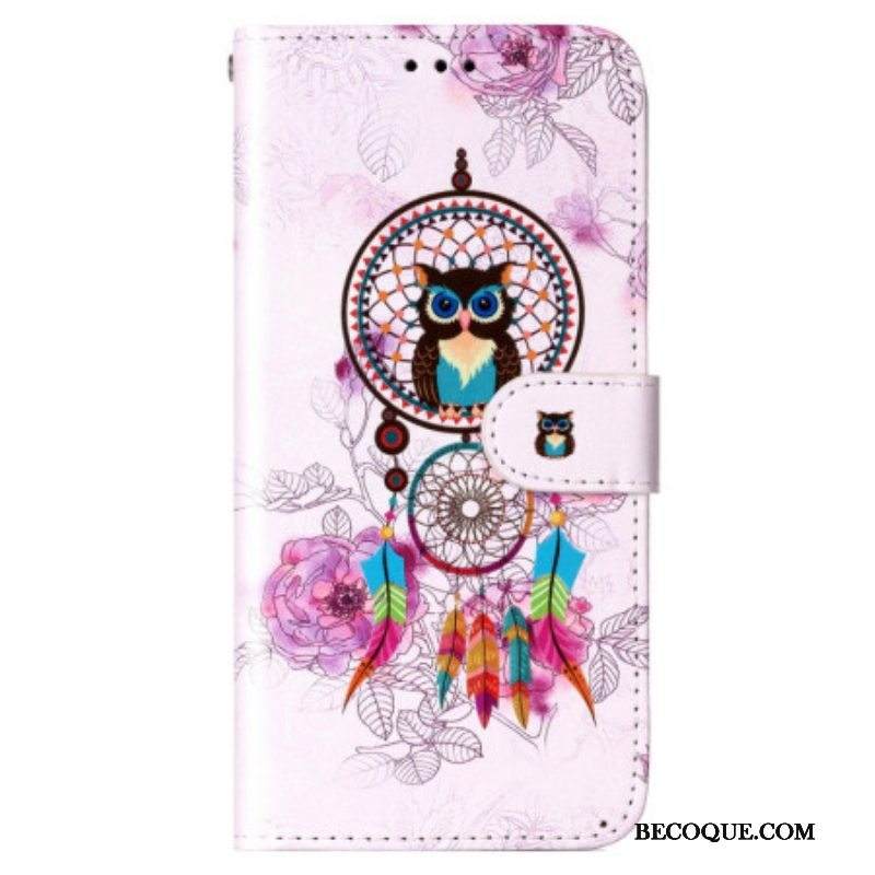 Kotelot Samsung Galaxy S23 Plus 5G Suojaketju Kuori Pöllöunensieppaaja Hihnalla