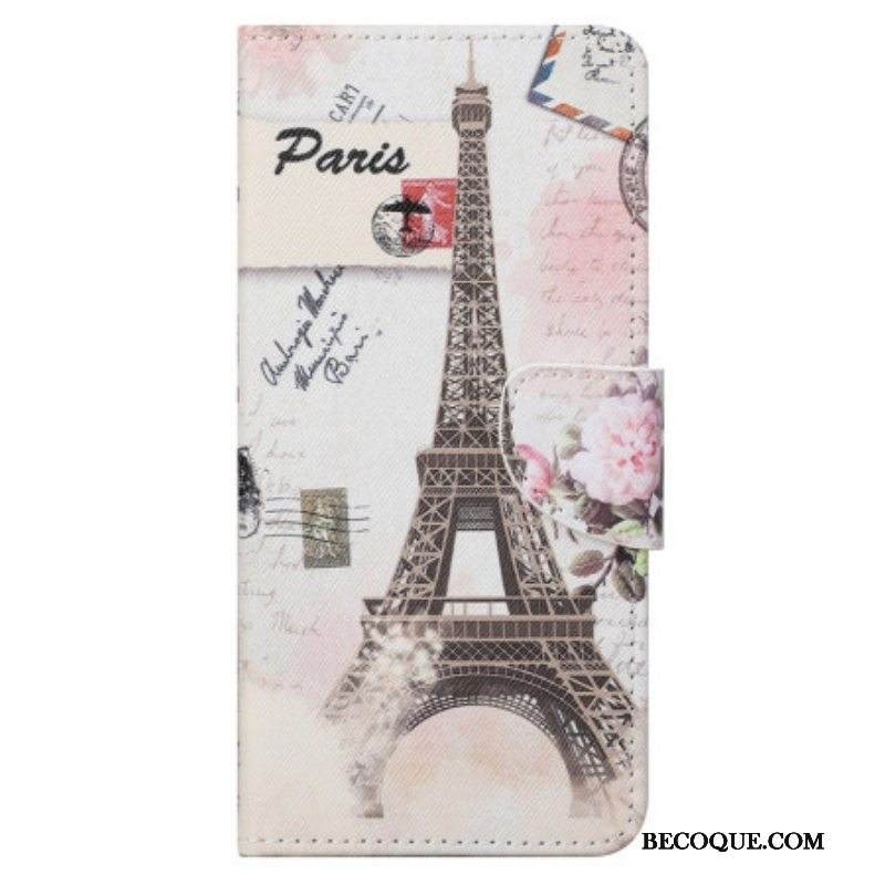 Kotelot Samsung Galaxy S23 Ultra 5G Vintage Eiffel-torni