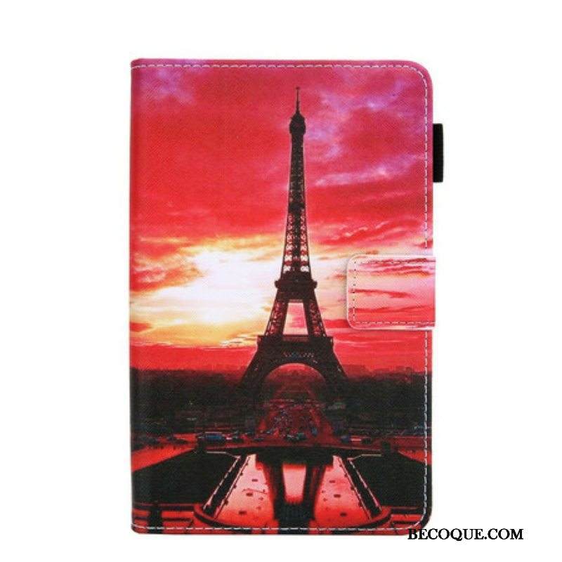 Kotelot Samsung Galaxy Tab A7 Lite Auringonlaskun Eiffel-torni