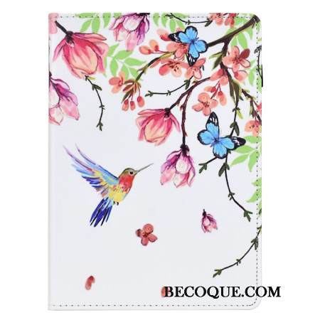 Kotelot Samsung Galaxy Tab S11 Värillisiä Kukkia Ja Lintuja