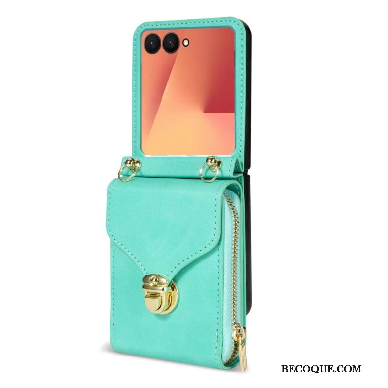 Kotelot Samsung Galaxy Z Flip 7 Vetoketjullinen Lompakko Ja Olkahihna