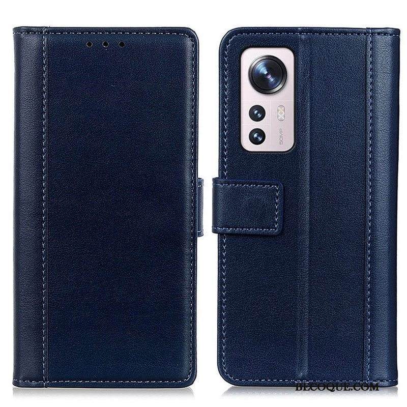 Kotelot Xiaomi 12 / 12X Värillinen Versio Nahkaefekti