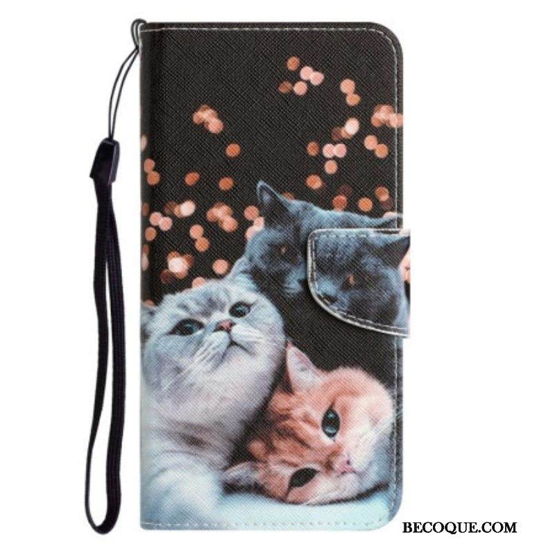 Kotelot Xiaomi 12T / 12T Pro Suojaketju Kuori Kolme Strappy Kissaa