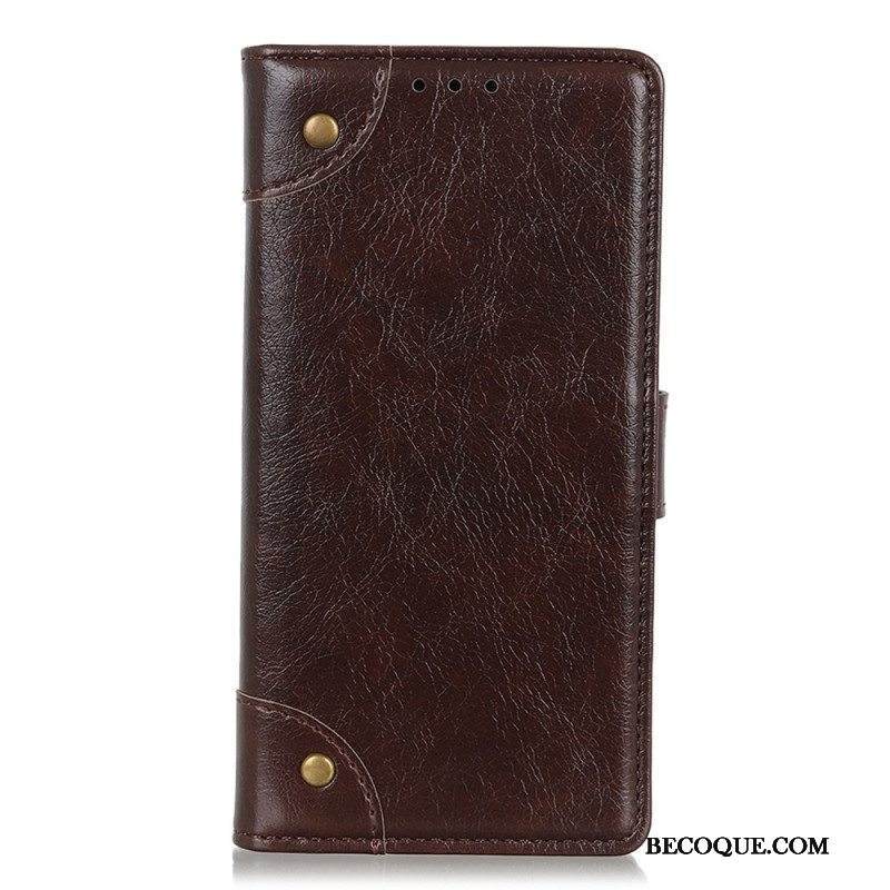 Kotelot Xiaomi 13 Pro Tyylikkäät Nappan Nahkaiset Vintage-niitit