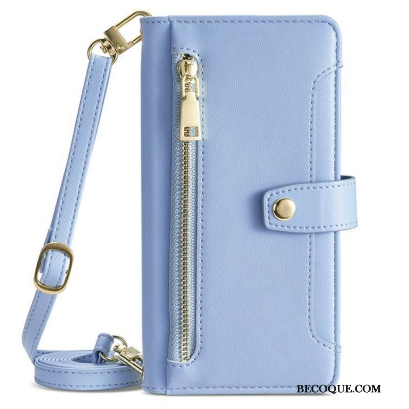 Kotelot Xiaomi 17 Puhelinkuoret Vetoketjullinen Tasku Ja Kaksi Hihnaa