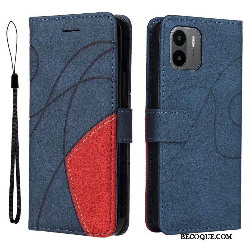 Kotelot Xiaomi Redmi A1 Kaksisävyinen Signature Faux Leather