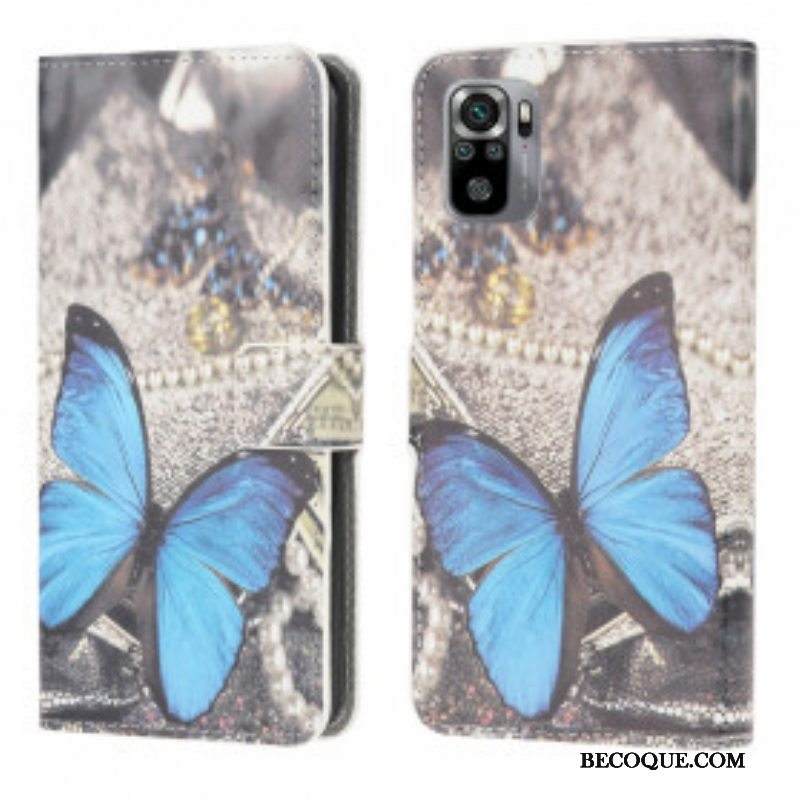 Kotelot Xiaomi Redmi Note 10 / 10S Sininen Perhonen