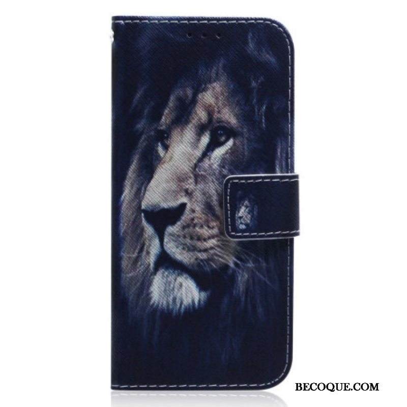 Kotelot Xiaomi Redmi Note 12 5G Suojaketju Kuori Dreaming Lion Hihnalla