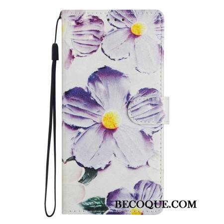 Kotelot Xiaomi Redmi Note 14 4g Violetteja Ja Valkoisia Kukkia Suojakuori