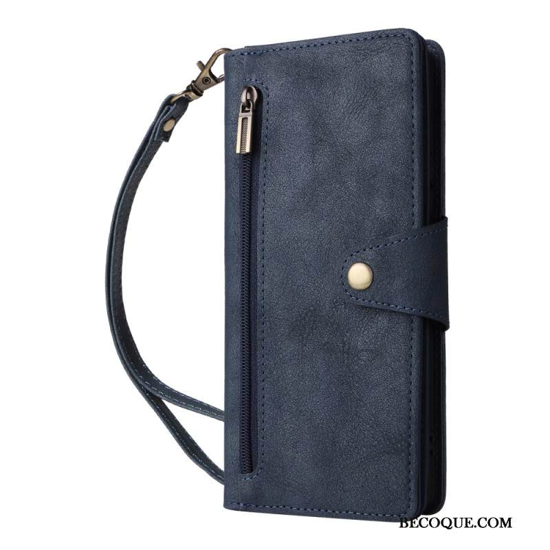 Kotelot Xiaomi Redmi Note 14 Pro 4g Vetoketjullinen Lompakko Hihnalla Suojakuori