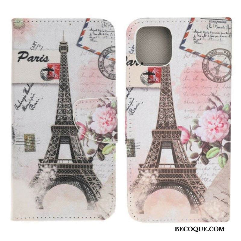 Kotelot iPhone 13 Mini Retro Eiffel-torni