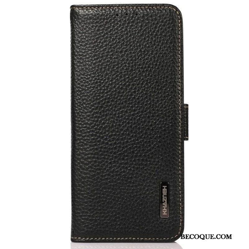 Kotelot iPhone 13 Pro Max Aitoa Nahkaa Litsi Khazneh